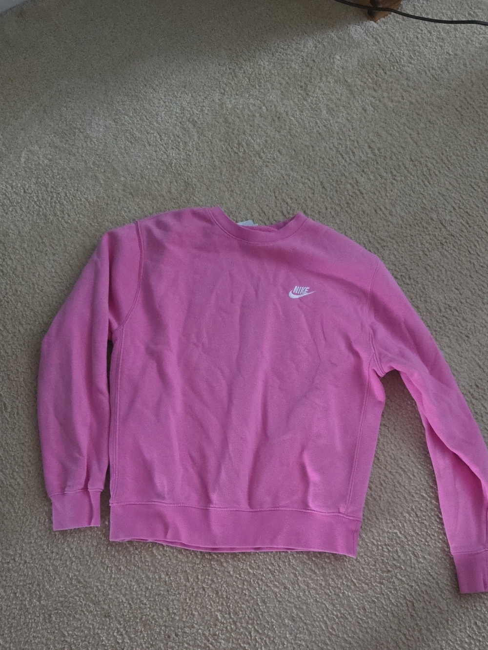 Nike Pink Crew Sweatshirt with Small Swoosh